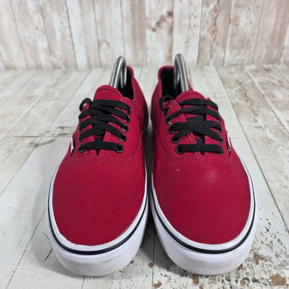 Vans‎ Authentic Rumba Red Canvas Low Top Skate Shoes Womens 10.5 Mens 9.0